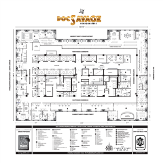 Doc Savage® Headquarters Eightieth Floor Plan